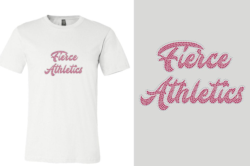 Rhinestones Fierce Athletics Designer font 2-color stones Unisex t-shirt