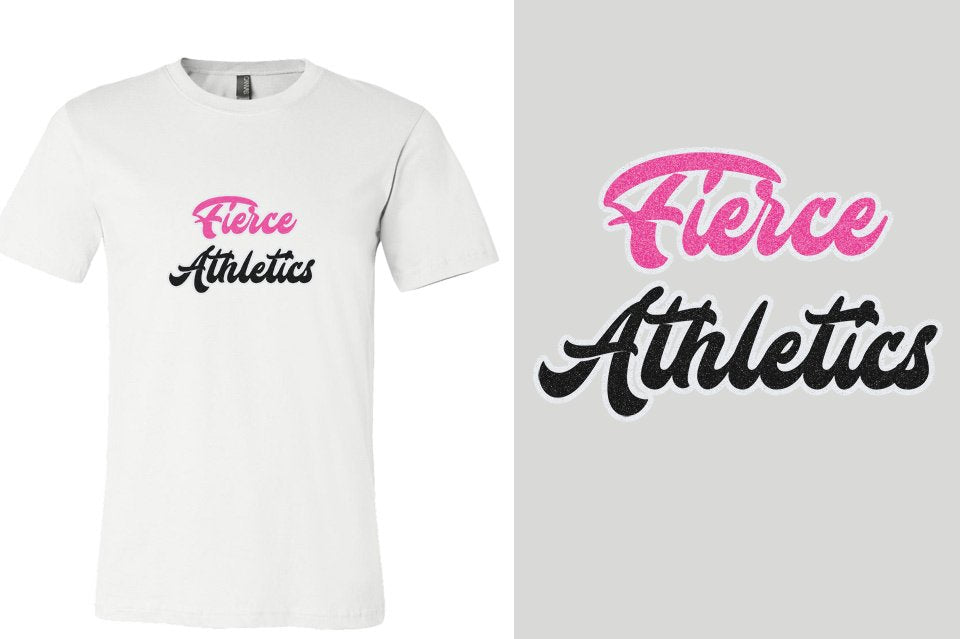 Fierce Athletics Designer font 3-color glitter Unisex t-shirt