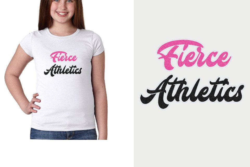 Fierce Athletics Designer font 3-color glitter Youth Girls' Princess T-Shirt