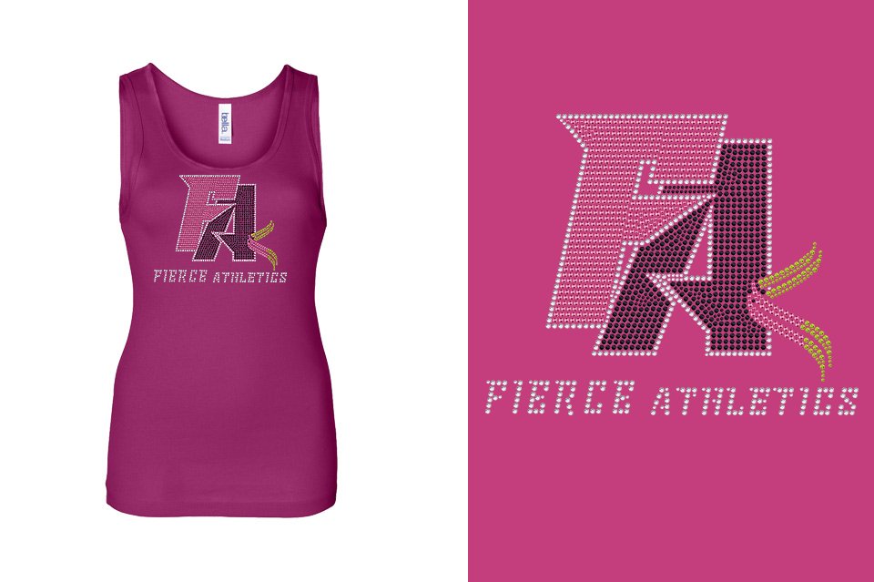 Rhinestones Fierce Athletics FA logo stones Youth Tank