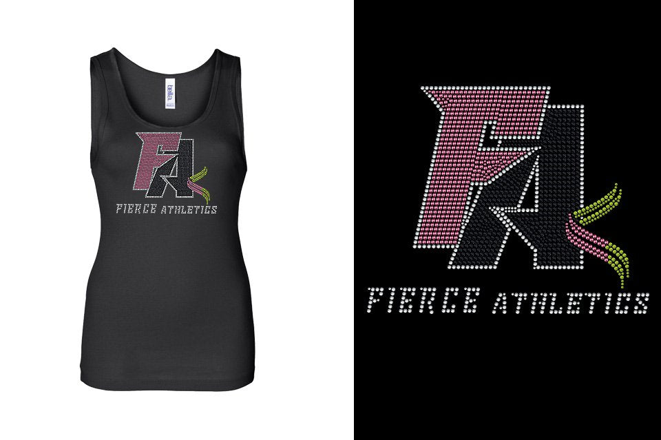 Rhinestones Fierce Athletics FA logo stones Youth Tank