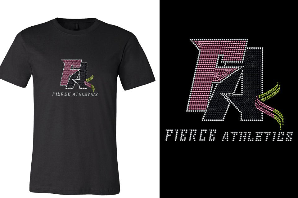 Rhinestones Fierce Athletics FA logo stones Unisex t-shirt