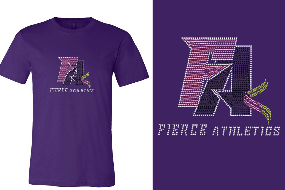 Rhinestones Fierce Athletics FA logo stones Unisex t-shirt