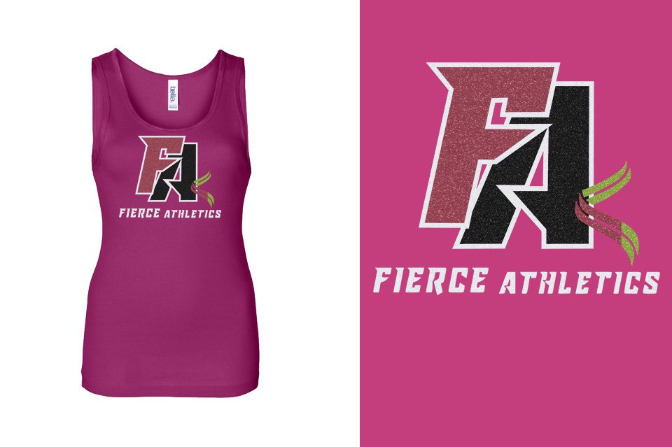 Fierce Athletics FA logo glitter Youth Tank