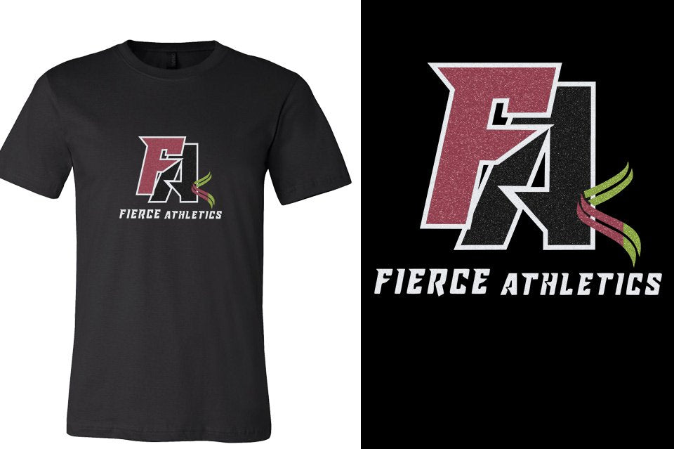Fierce Athletics FA logo glitter Unisex t-shirt