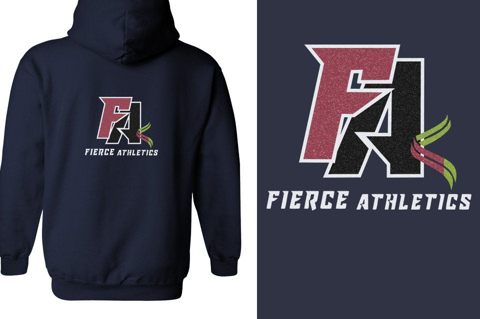 Fierce Athletics FA logo glitter Unisex Zip Hoodie
