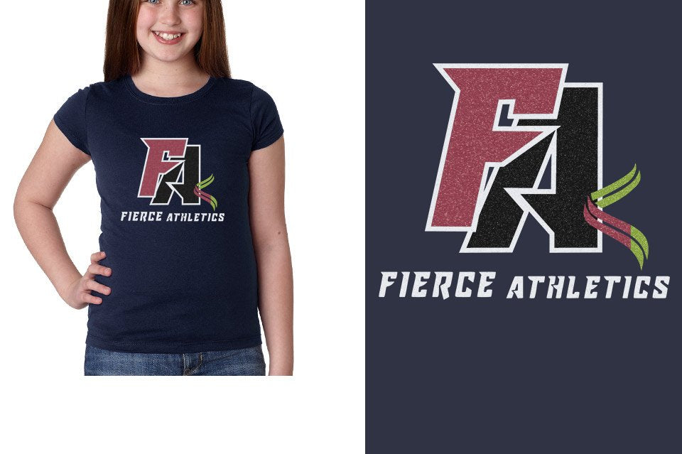 Fierce Athletics FA logo glitter Girls' Princess T-Shirt