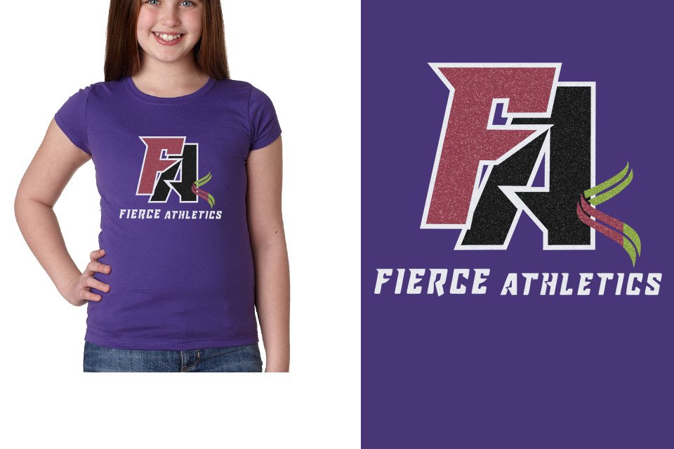 Fierce Athletics FA logo glitter Girls' Princess T-Shirt