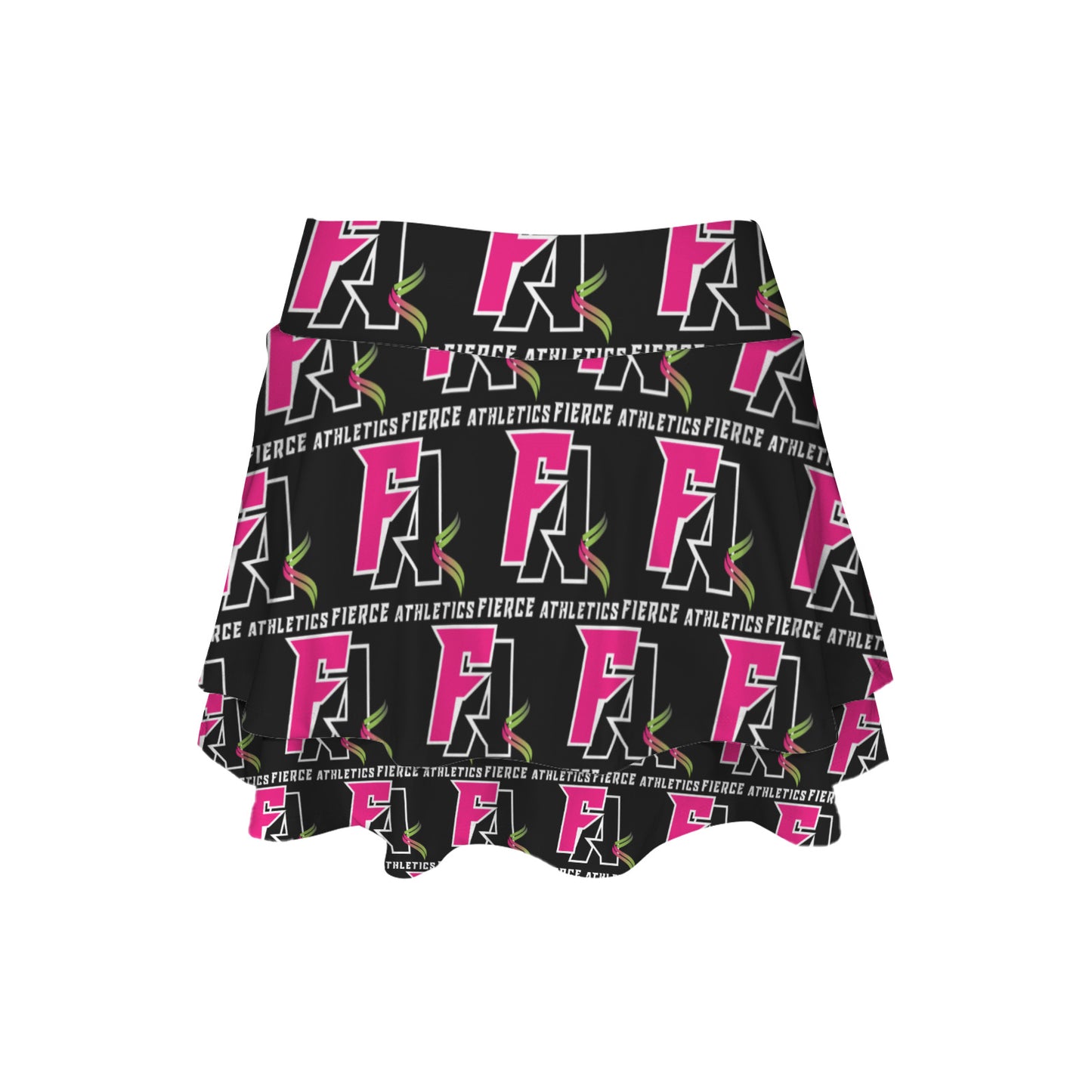 High Waist Layered Ruffle Pockets Sports Skirt