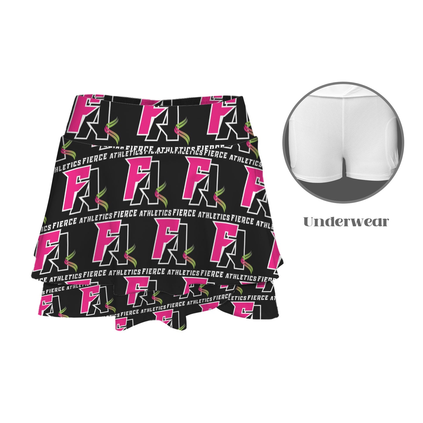 High Waist Layered Ruffle Pockets Sports Skirt