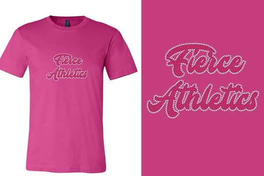 Rhinestones Fierce Athletics Designer font 2-color stones Unisex t-shirt