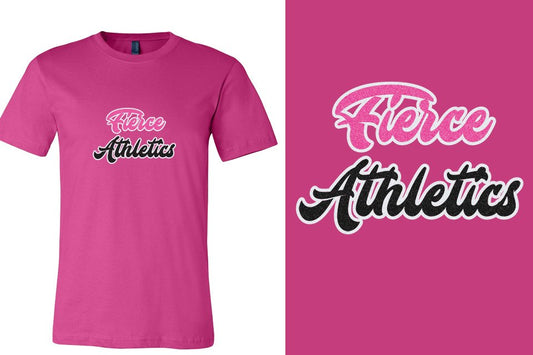 Fierce Athletics Designer font 3-color glitter Unisex t-shirt