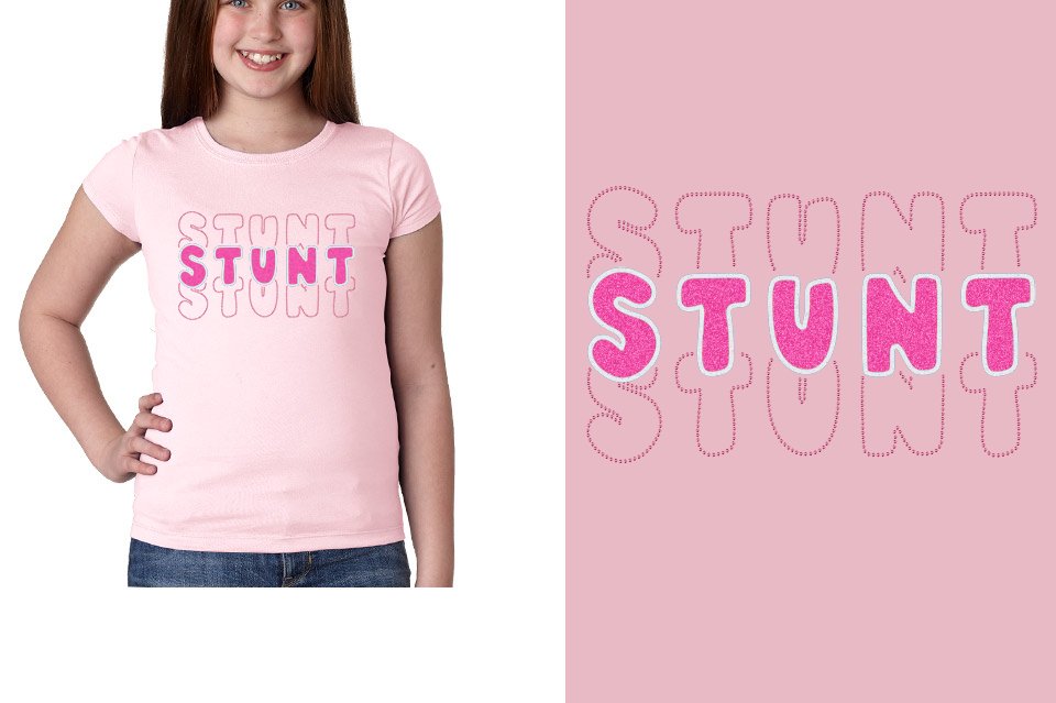 STUNT 3 lines glitter rhinestones Girls' Princess T-Shirt