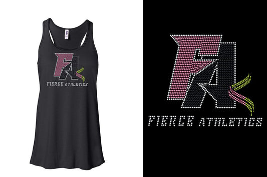 Rhinestones Fierce Athletics FA logo stones Youth Flowy Racerback Tank