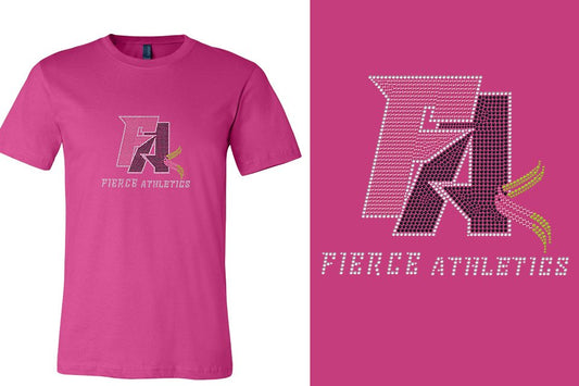 Rhinestones Fierce Athletics FA logo stones Unisex t-shirt