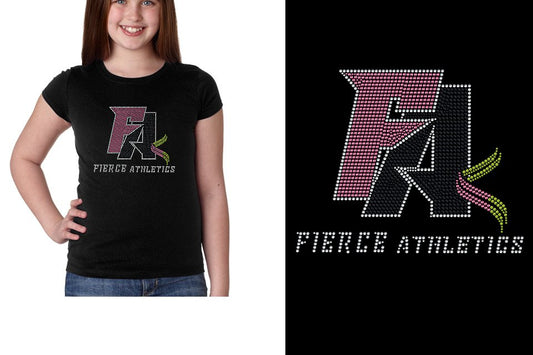 Rhinestones Fierce Athletics FA logo stones Girls' Princess T-Shirt