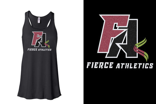 Fierce Athletics FA logo glitter Youth Flowy Racerback Tank