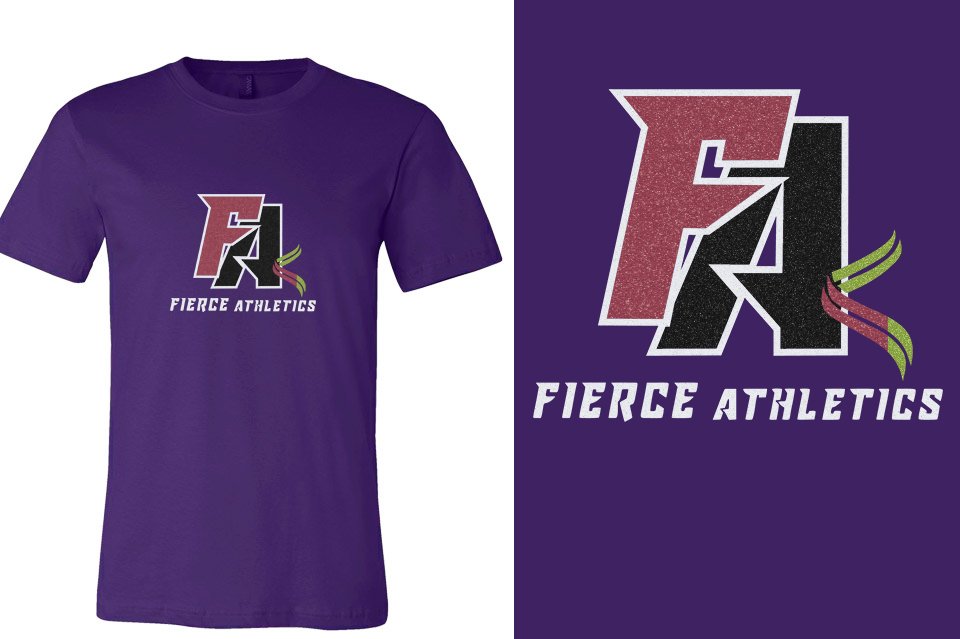 Fierce Athletics FA logo glitter Unisex t-shirt