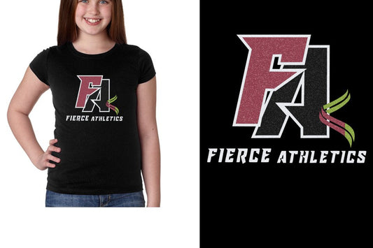 Fierce Athletics FA logo glitter Girls' Princess T-Shirt